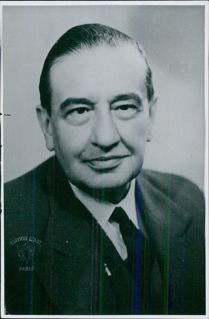 Maurice Petsche, French Minister of Economic Affairs at Edition Cart Paris - Vintage Photograph