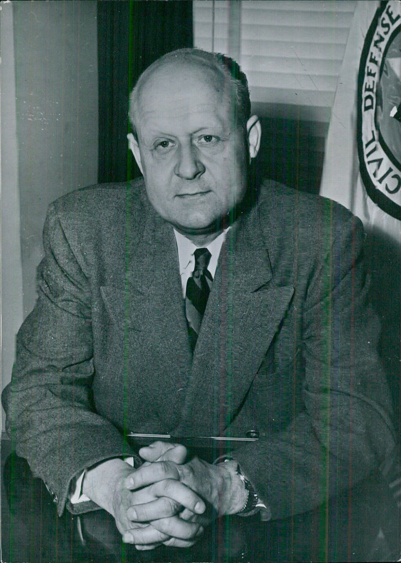 Governor Val Peterson of Nebraska, Head of the American Civil Defence - Vintage Photograph