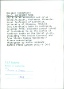 British Academics: Prof. ALEXANDER NOVE - Vintage Photograph