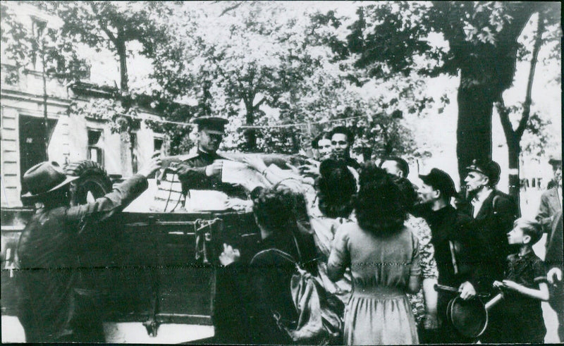 German newspapers being distributed in Berlin - Vintage Photograph