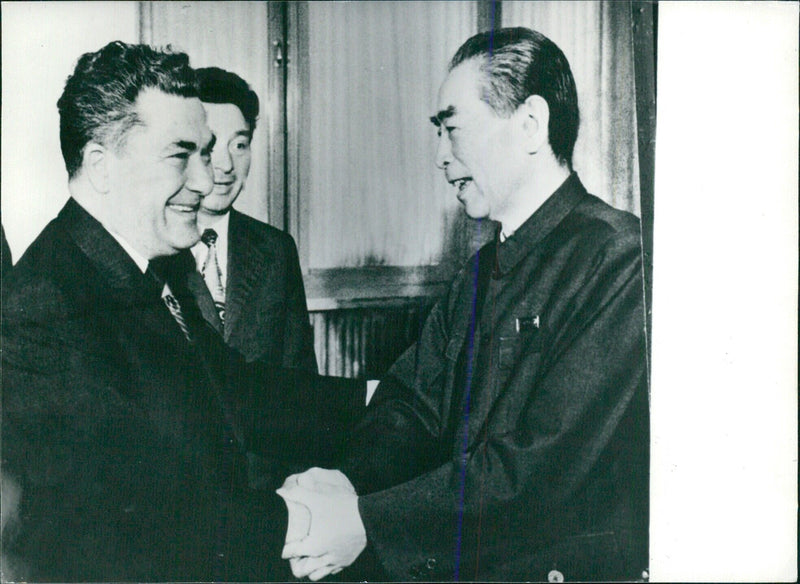 Chou En-lai and Paul Niculescu meeting in hospital - Vintage Photograph