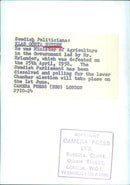 Swedish Politician Klas Gösta Netzen - Vintage Photograph