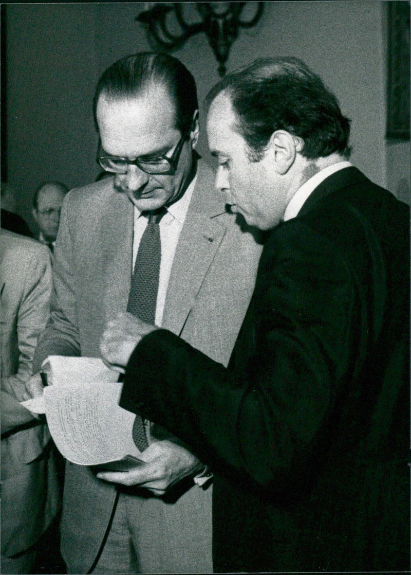 French Politicians: JACQUES CHIRAC & JACQUES TOUBON - Vintage Photograph