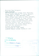 British pop singer Cher Perrier releases debut single - Vintage Photograph