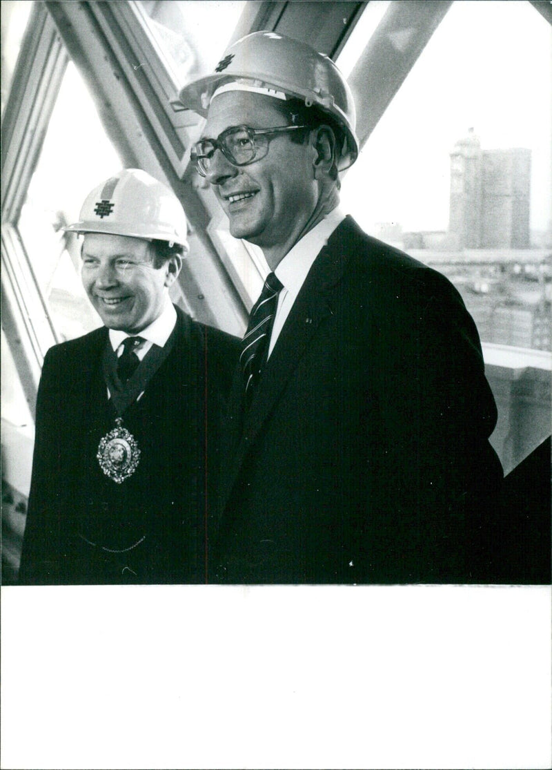 Jacques Chirac and Sir Christopher Leaver visiting the Tower of London - Vintage Photograph