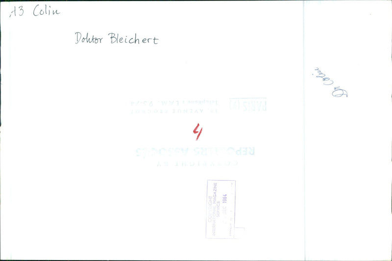 Dr. Colin, December 1964 - Vintage Photograph