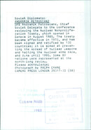 Soviet Diplomats reviewing the Nuclear Nonproliferation Treaty - Vintage Photograph