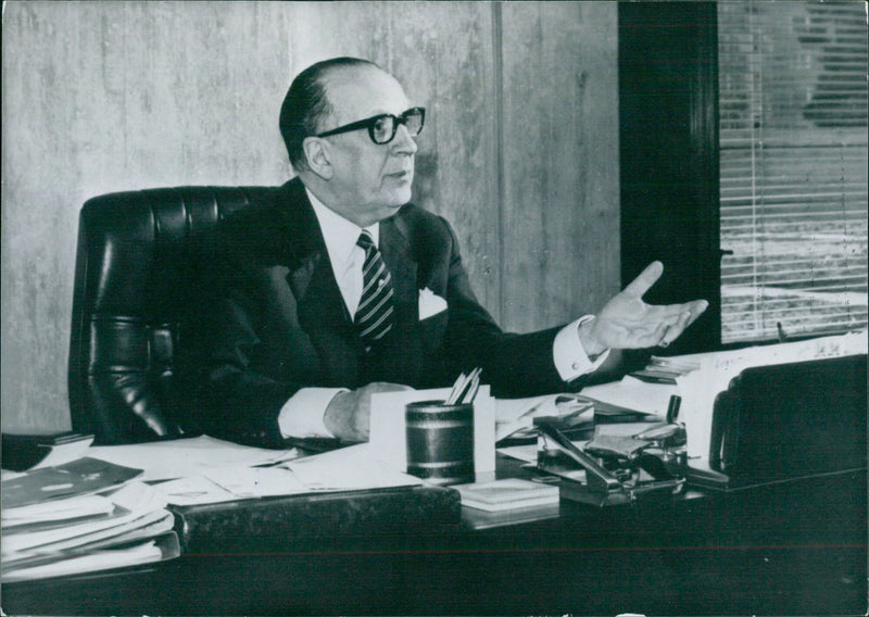 Dr. AZEREDO PERDIGAO, Eminent Portuguese Jurist and President of the Council of Administration of the Gulbenkien Foundation - Vintage Photograph