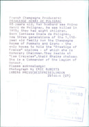 French Champagne Producers: PRINCESSE HENRI DE POLIGNAC - Vintage Photograph