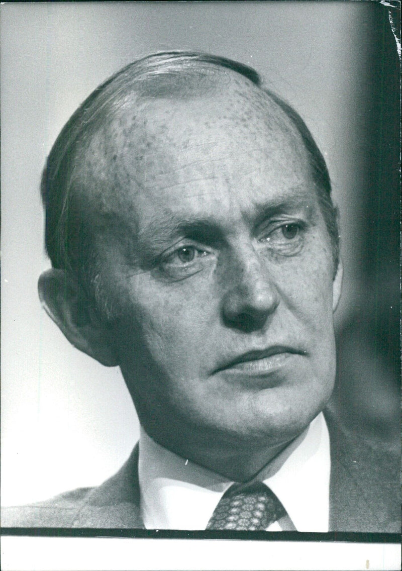 Irish Politiciane: MICHAEL O'KENNEDY (Irish name: Micheal O Cinnaide) Minister of Foreign Affairs, since July 1977; he is a member of the ruling Fianna Fail party. - Vintage Photograph