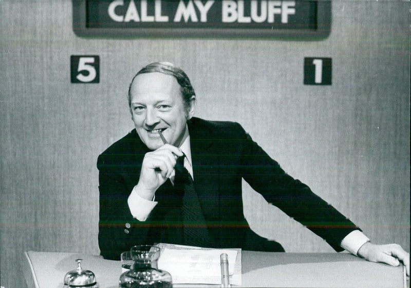 British broadcaster Robert Robinson, writer and presenter of "Call My Bluff" quiz program. - Vintage Photograph
