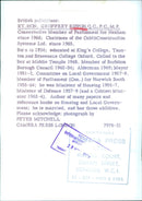 RT.HON. GEOFFREY RIPPON Q. C., P. C., M.P. - Vintage Photograph