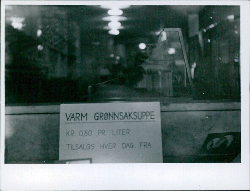 Hot vegetable soup for sale - Vintage Photograph