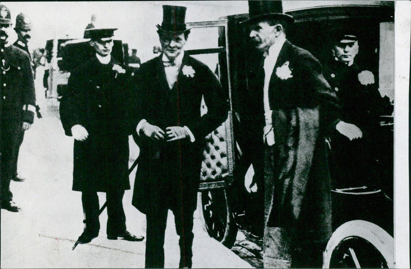 Winston Churchill on his wedding day with best man Lord Hugh Cecil - Vintage Photograph