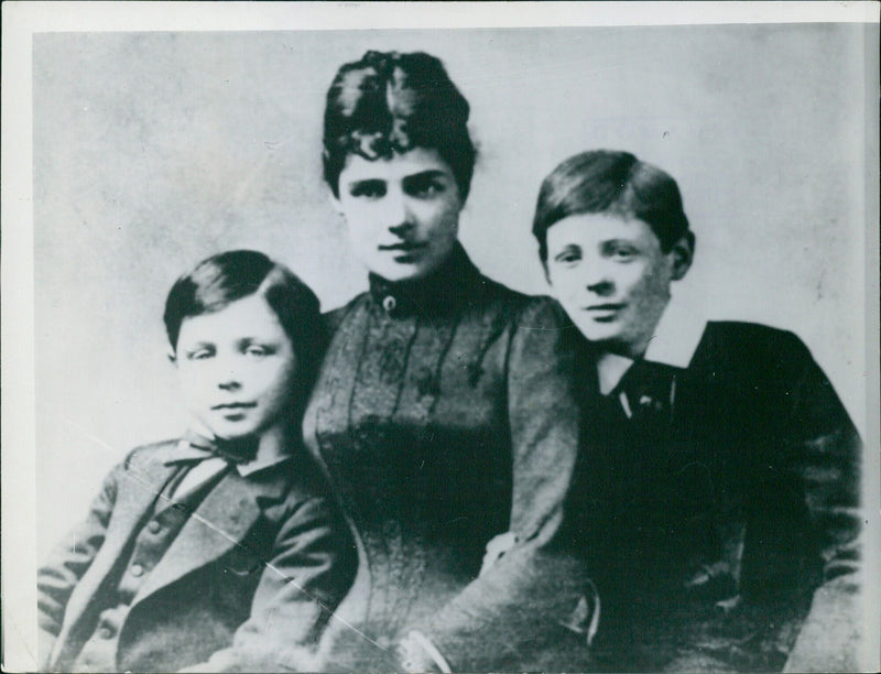 Jennie Churchill and her son Winston - Vintage Photograph