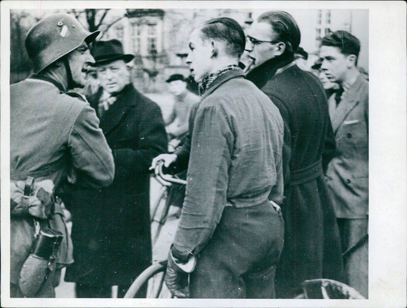 The population's reaction towards the Germans - Vintage Photograph