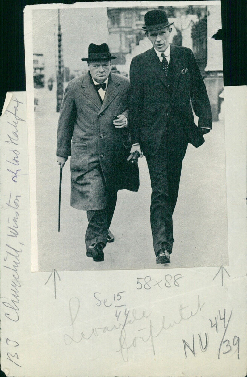 Winston Churchill and Lord Halifax in a discussion - Vintage Photograph