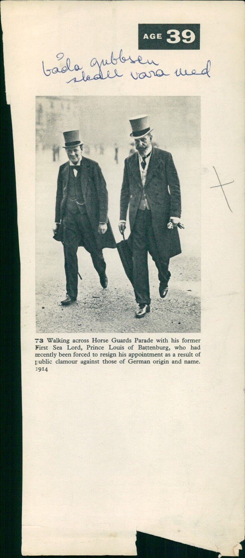 Walking across Horse Guards Parade with Prince Louis of Battenburg - Vintage Photograph