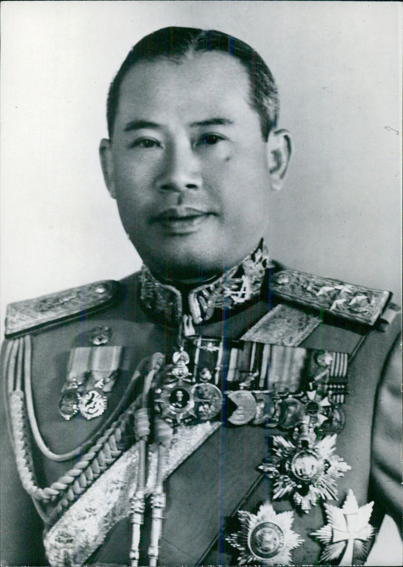 Thai Politicians: GENERAL THANOM KITTIKACHORN Deputy Prime Minister and Minister of Defence. - Vintage Photograph