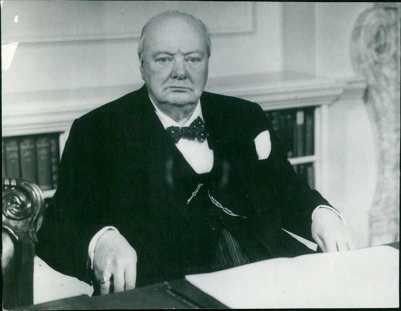 Sir Winston Churchill on his 80th birthday - Vintage Photograph