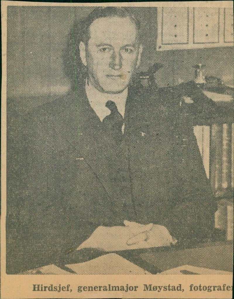 Hird Chief, Major General Møystad, photographed by S.Agrarargeim - Vintage Photograph