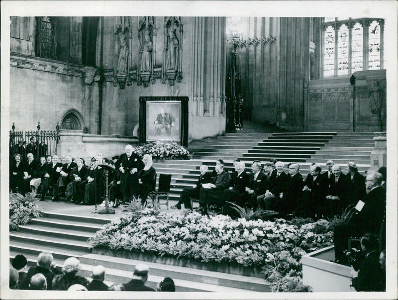 Winston Churchill on the day of his 80th birthday - Vintage Photograph