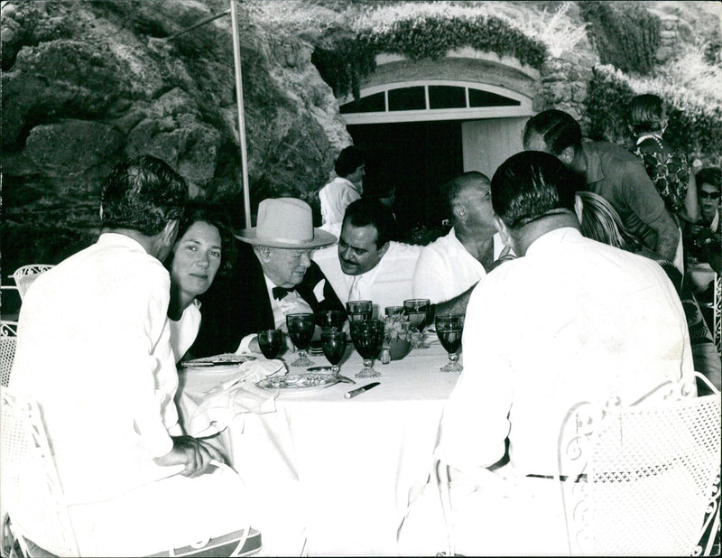 Sir Winston Churchill onboard Christina - Vintage Photograph