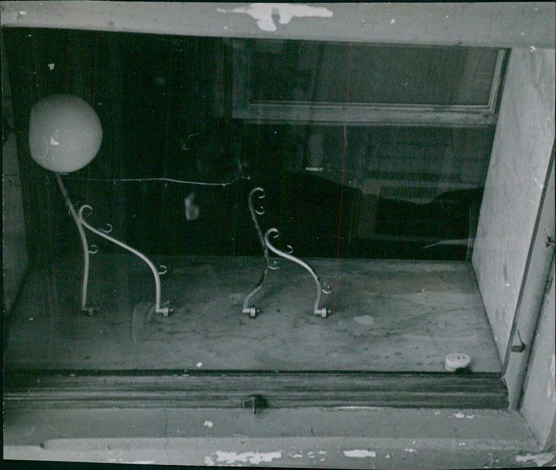 Display window in a meat store, Oslo 1942 - Vintage Photograph