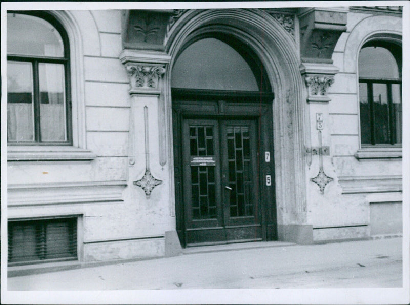 Entrance to the Gestapo headquarters at Victoria Terrace - Vintage Photograph