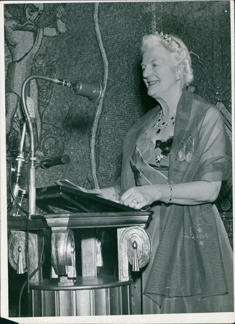 Clementine speaks with her husband - Vintage Photograph