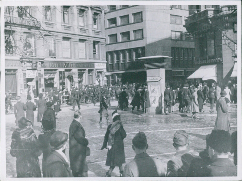 The Hird attacks the crowd outside Our Savior's Church - Vintage Photograph