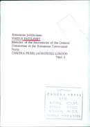 T. INTER Rumanian politicians: VASILE PATILINET Member of the Secretariat of the Central Committee of the Rumanian Communist Party. - Vintage Photograph