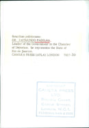 Brazilian politician Dr. Raymundo Padilha, leader of the Government in the Chamber of Deputies - Vintage Photograph