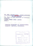 CPA RT. HON WALTER NASH PRIME MINISTER OF NEW ZEALAND - Vintage Photograph