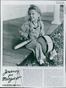 Margaret, a war refugee, on a farm in New Jersey - Vintage Photograph