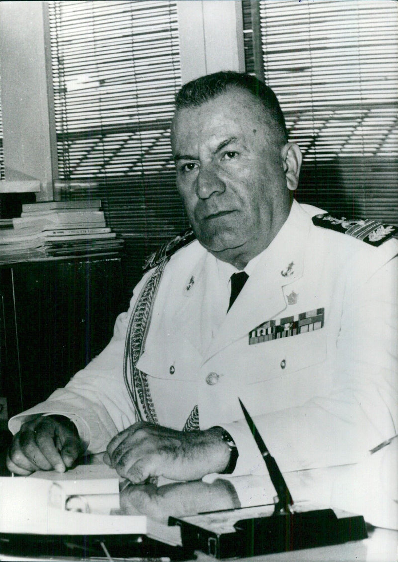 TALL Iranian Service chiefs: ADMIRAL F. RESSAI Admiral of the Fleet, Imperial Iranian Navy. - Vintage Photograph