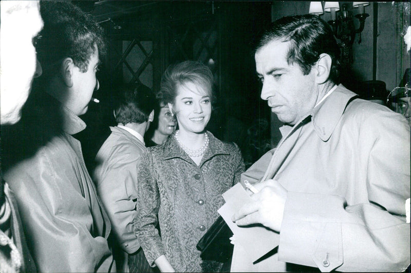 Jane Fonda and Roger Vadim in Stockholm, Sweden - Vintage Photograph