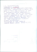 LAWRENCE F. O'BRIEN, Chairman of the Democratic National Committee - Vintage Photograph