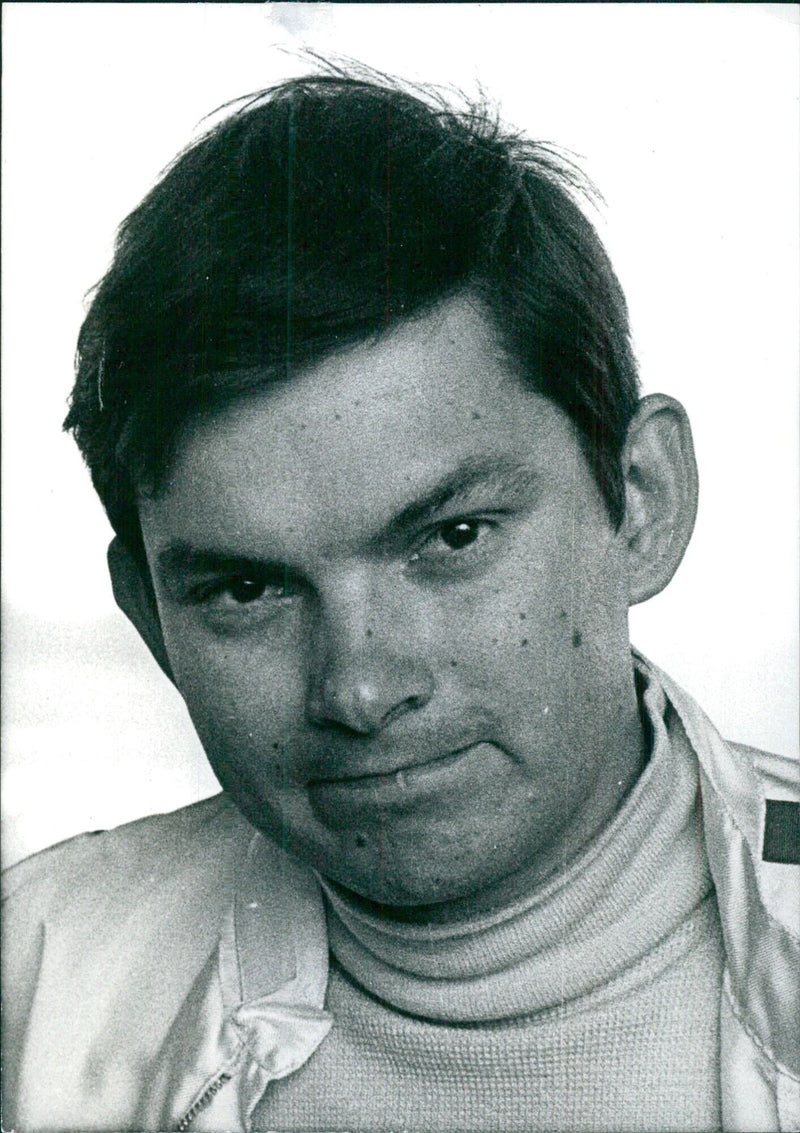 U.S. Racing Drivers: MIKE RENN, a 30-year-old American from Virginia who is a captain in the U.S. Air Force stationed in Britain, is racing in the 1972 season in a Merlyn Ford Mk 17 in Formula Ford events. - Vintage Photograph