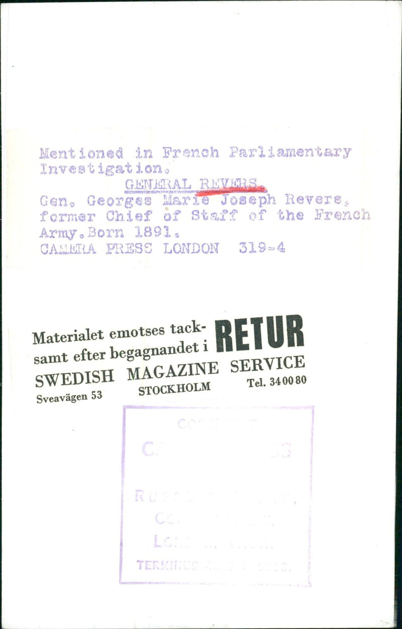 ULICA Mentioned in French Parliamentary Investigation - Vintage Photograph