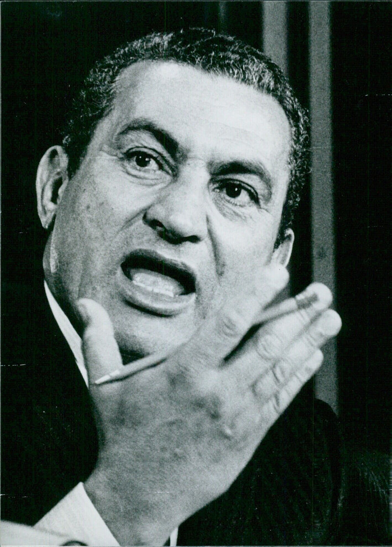 Egyptian President Lt.-Gen. Muhamed Hosni Mubarak - Vintage Photograph