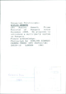 Miklos Nemeth, Prime Minister of Hungary, proposes multi-party system - Vintage Photograph