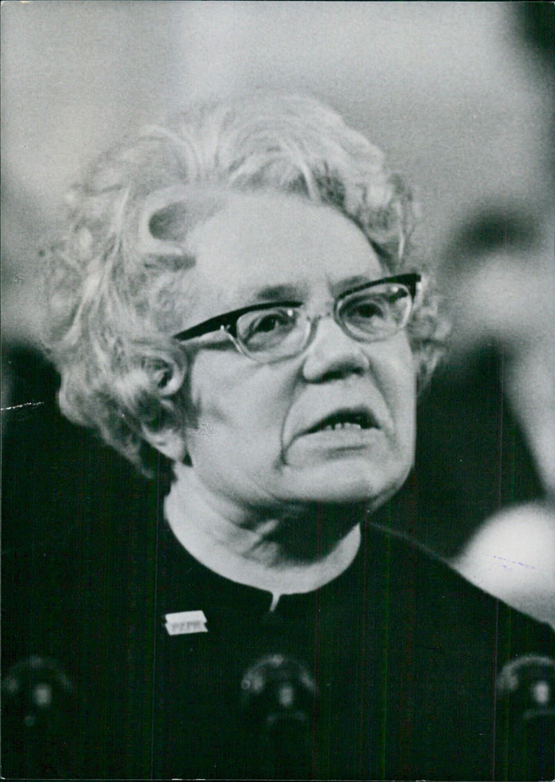 INKERI LEHTINEN Member of the Political Bureau of the Communist Party of Finland at the 5th Congress of the Polish United Worker's Party in Warsaw - Vintage Photograph