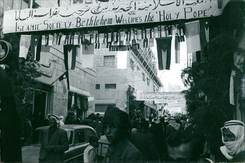 Islamic Society Bethlehem Welcomes the Holy Pope - Vintage Photograph