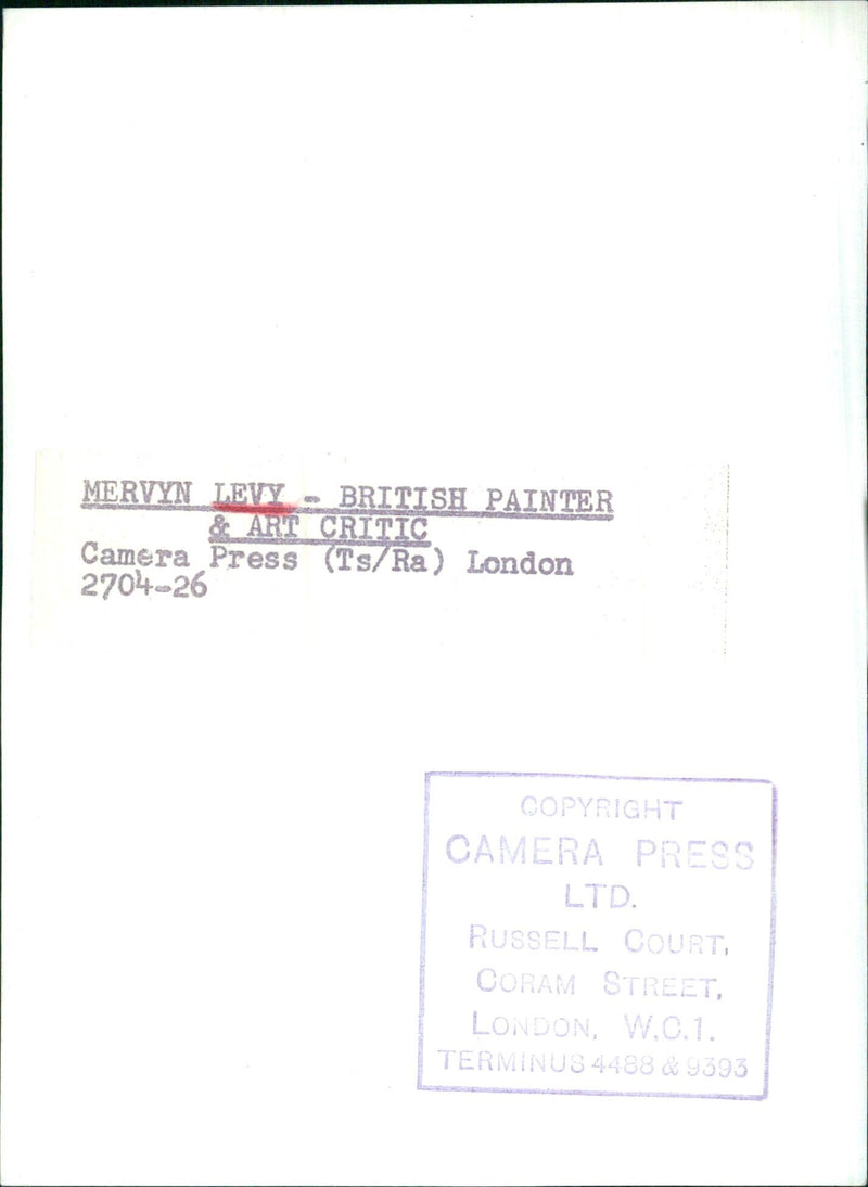 Mervyn Levy, British Painter & Art Critic - Vintage Photograph