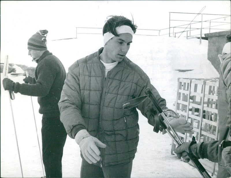 Karim, the Aga Khan, skiing in Cervinia - Vintage Photograph