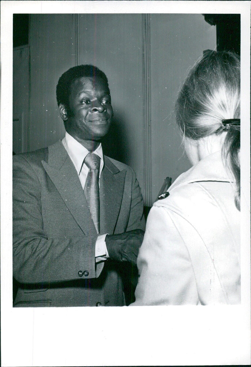 Brock Peters applauds Sammy Davis Jr's opening at the Now Grove - Vintage Photograph