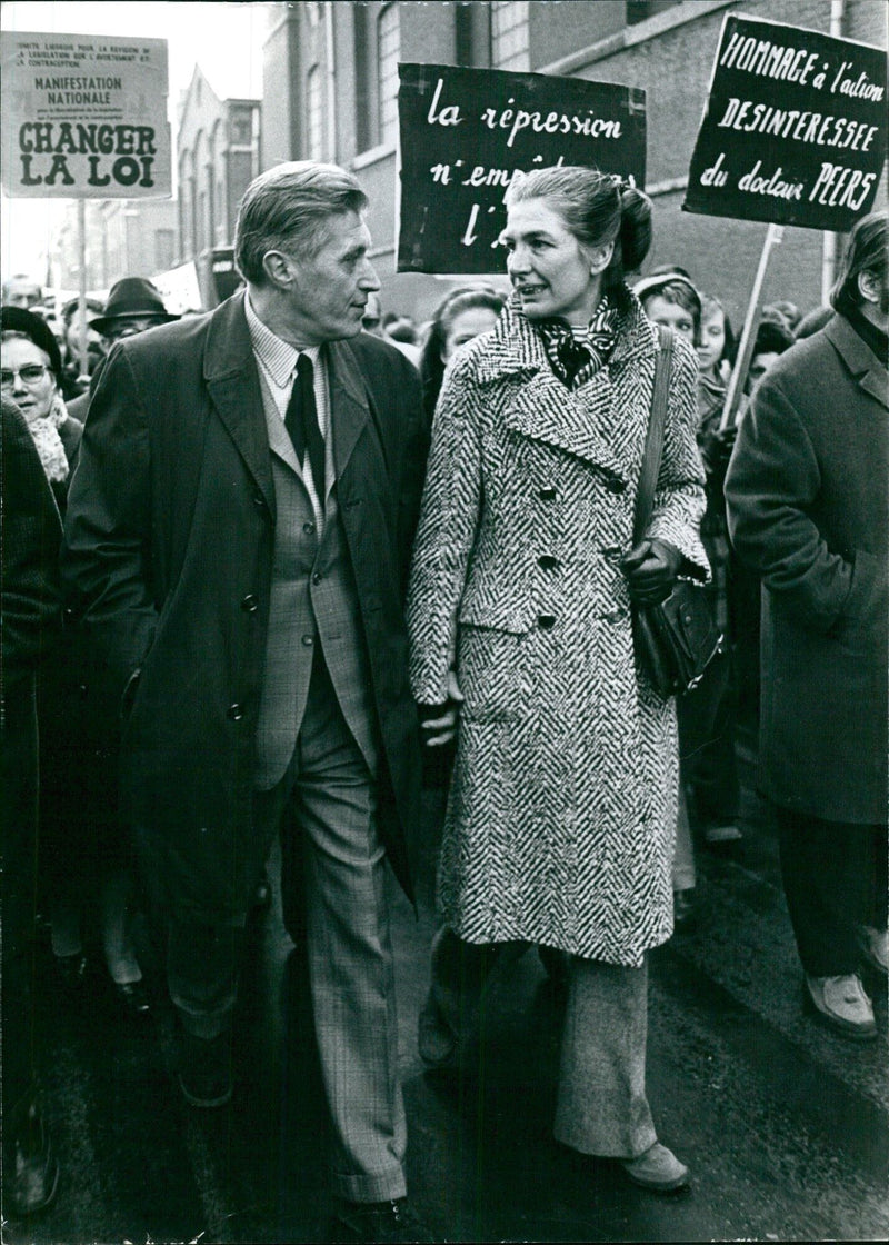 National demonstration to change the law on contraception - Vintage Photograph