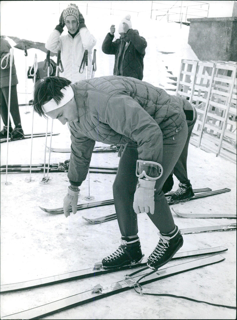 Karim, the Aga Khan, skiing in Cervinia - Vintage Photograph