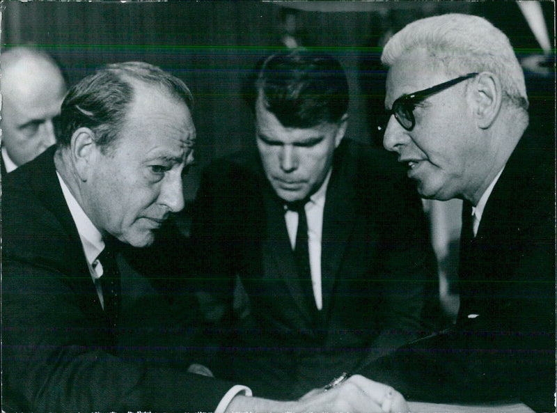 Delegates confer before a Security Council meeting - Vintage Photograph